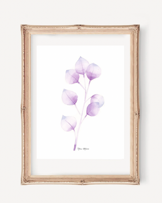 Flower Wall Art - Purple Watercolor Botanicals