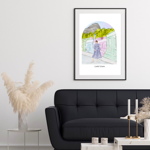 Girl in Cape Town - Cape Town Art Print - dome background