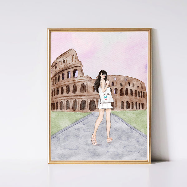 Girl in Rome - Travel Art Print
