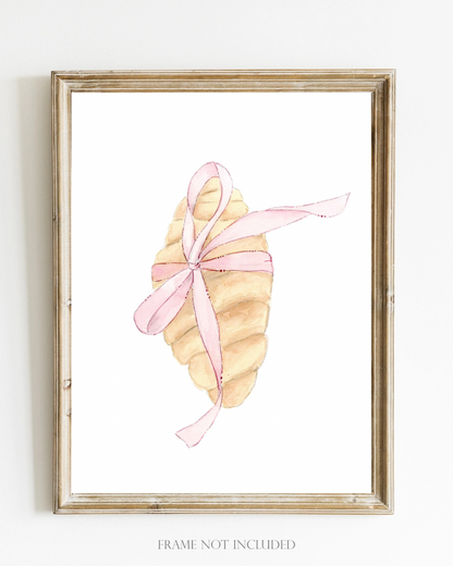 Croissant Watercolor Illustration Art Print