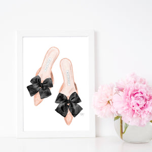 Manolo Blahnik shoes art print by Nina Maric