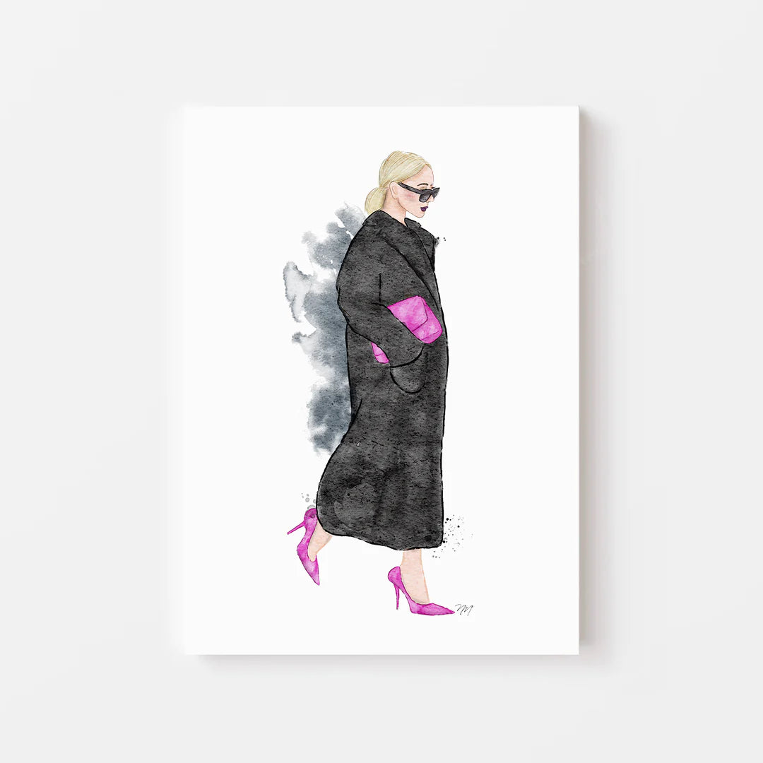 fashion art print by Nina Maric black and pink