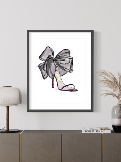 Home decor for elegant homes black shoe art by Nina Maric 