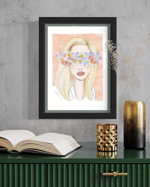 Flower art print for home decor by Nina Maric Illustrations