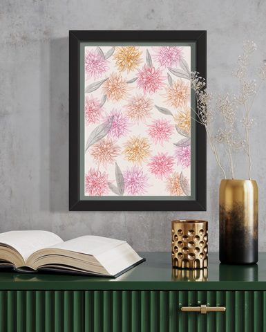 Floral pattern artwork for living room by Nina Maric