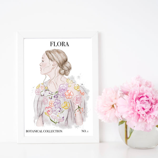 Flower watercolor art prints for home or office by Nina Maric