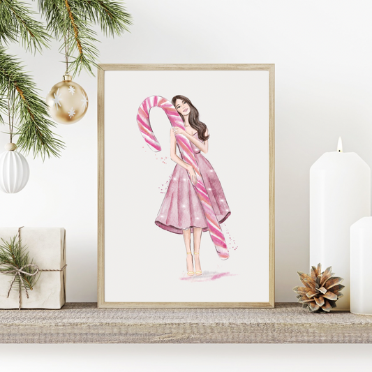 Candycane art print by Nina Maric