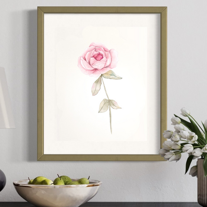 Flower Wall Art - Delicate Watercolor Rose