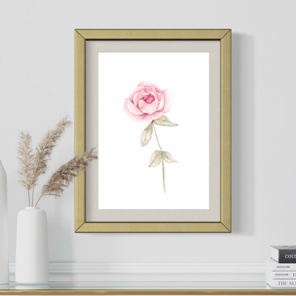 Flower Wall Art - Delicate Watercolor Rose