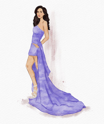 Watercolor portrait art by Nina Maric
