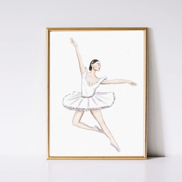 Ballerina Art Print (Brunette)