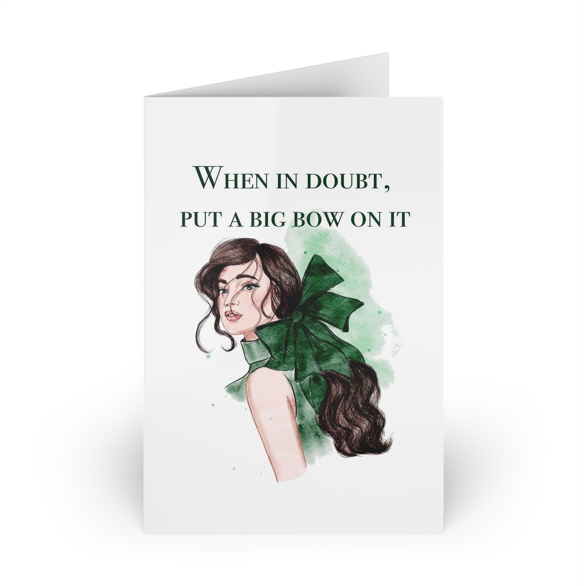 When in doubt, put a bow on it greeting card