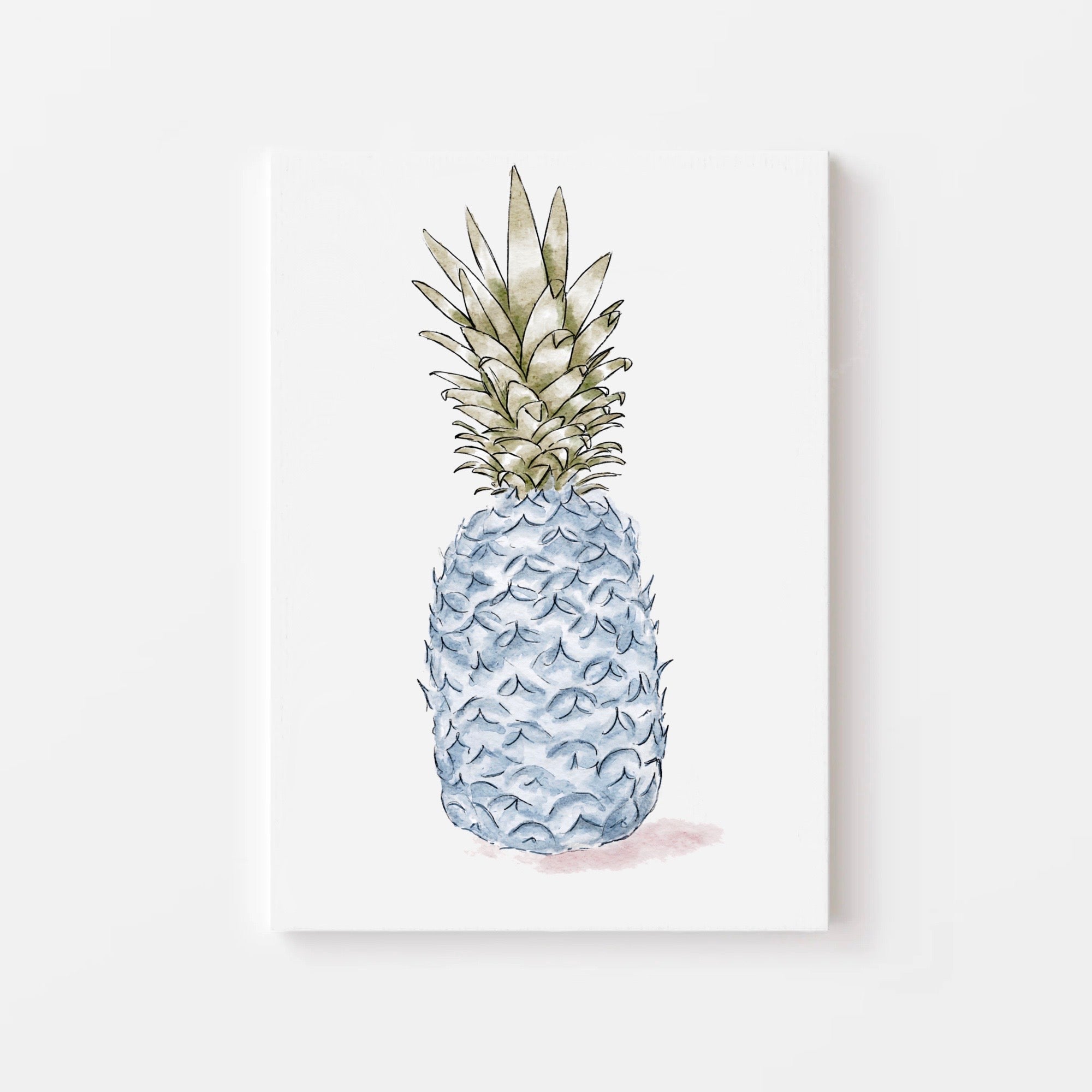 Painted Pineapple art print (blue)