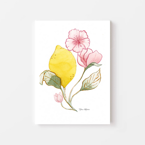 Stylish home decor lemon art print by Nina Maric