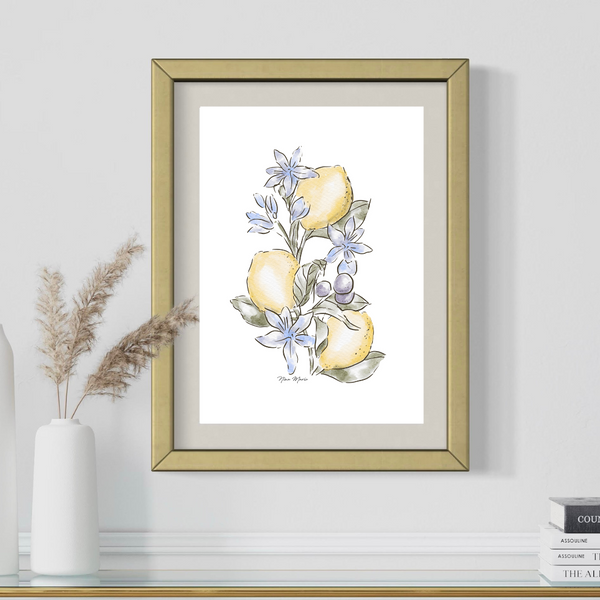 Lemon wall art prints by Nina Maric Illustrations