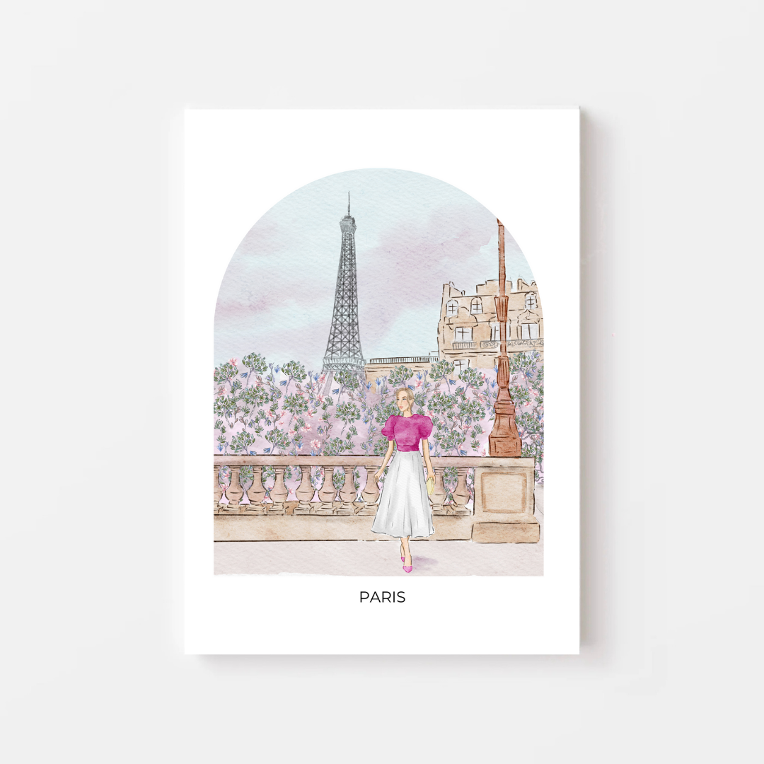 Paris watercolor fashion illustration by Nina maric