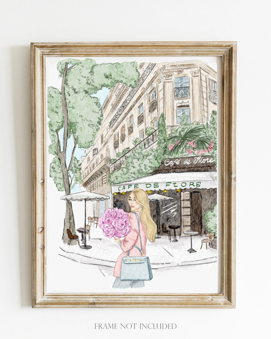 Paris Cafe Fashion Art Print