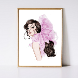 Pink Bow Fashion Illustration