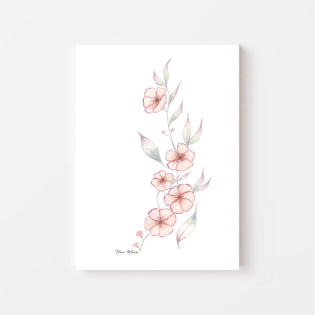 Cherry blossom watercolor art print by Nina Maric Illustrations