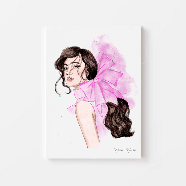 Pink Bow Fashion Illustration