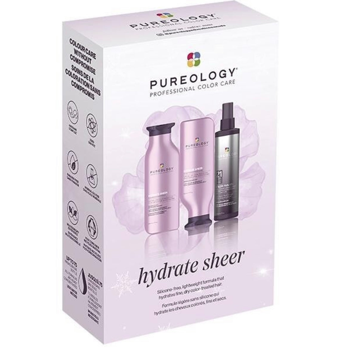 Pureology hair care product set packaging by Nina Maric on a white background
