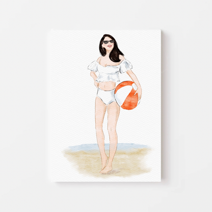 Summer Fashion Art Print – Watercolor Beach Illustration