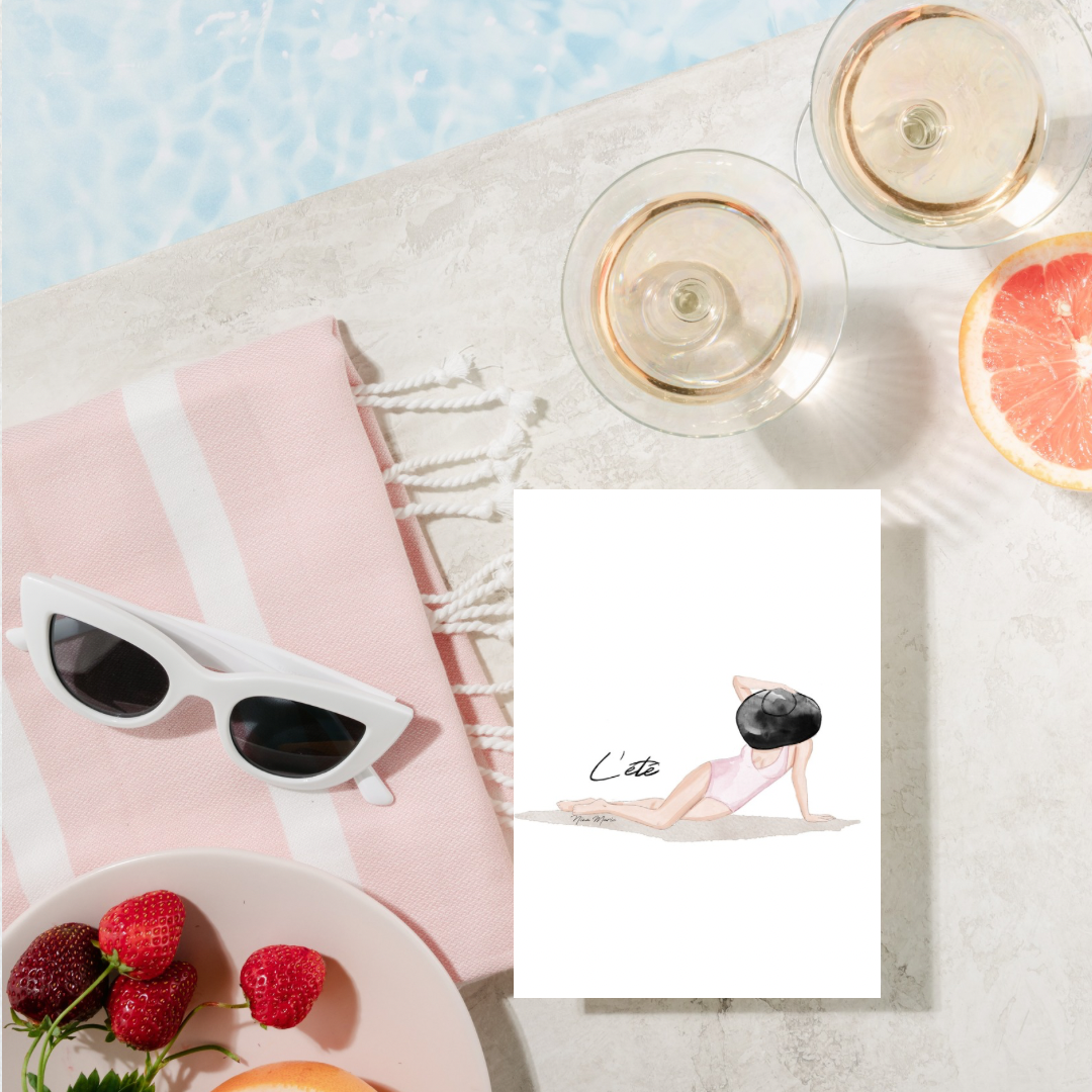 Beach Day Art Print – Watercolor Fashion Illustration