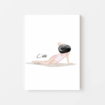 Beach Day Art Print – Watercolor Fashion Illustration