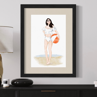 Summer Fashion Art Print – Watercolor Beach Illustration