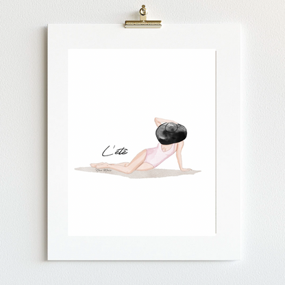 Beach Day Art Print – Watercolor Fashion Illustration