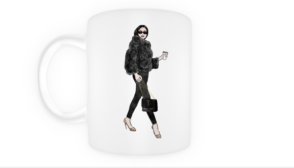 Chic coffee girl fashion mug