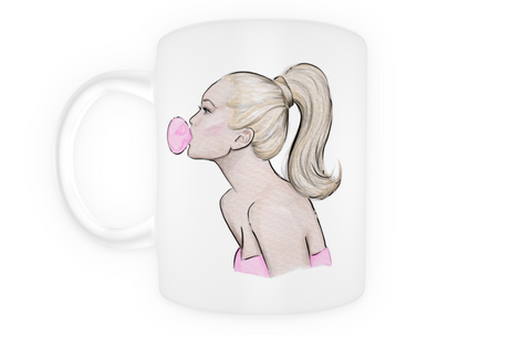 Pink Bubbles (blonde) - fashion mug