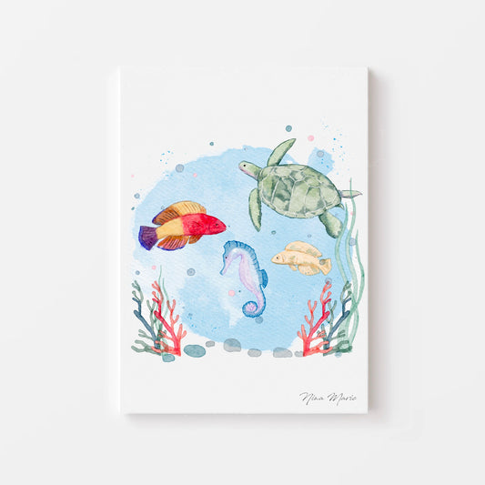 Under the sea watercolor sea creatures by Nina Maric