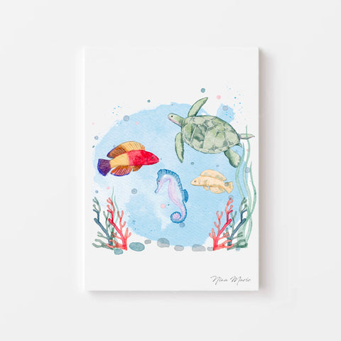 Under the sea watercolor sea creatures by Nina Maric