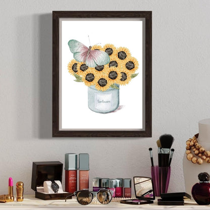 Sunflower Wall Art - Watercolor Home Decor