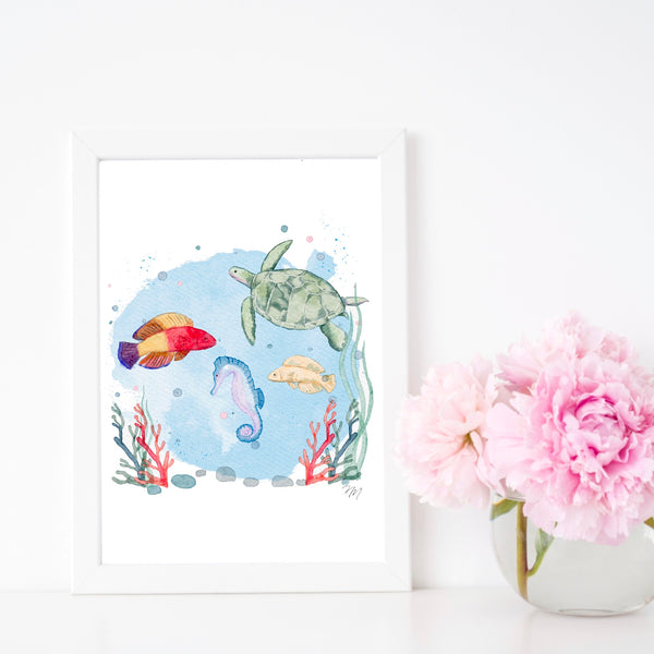 Undersea Whimsy: Nursery Art with Playful Sea Creatures by Nina Maric