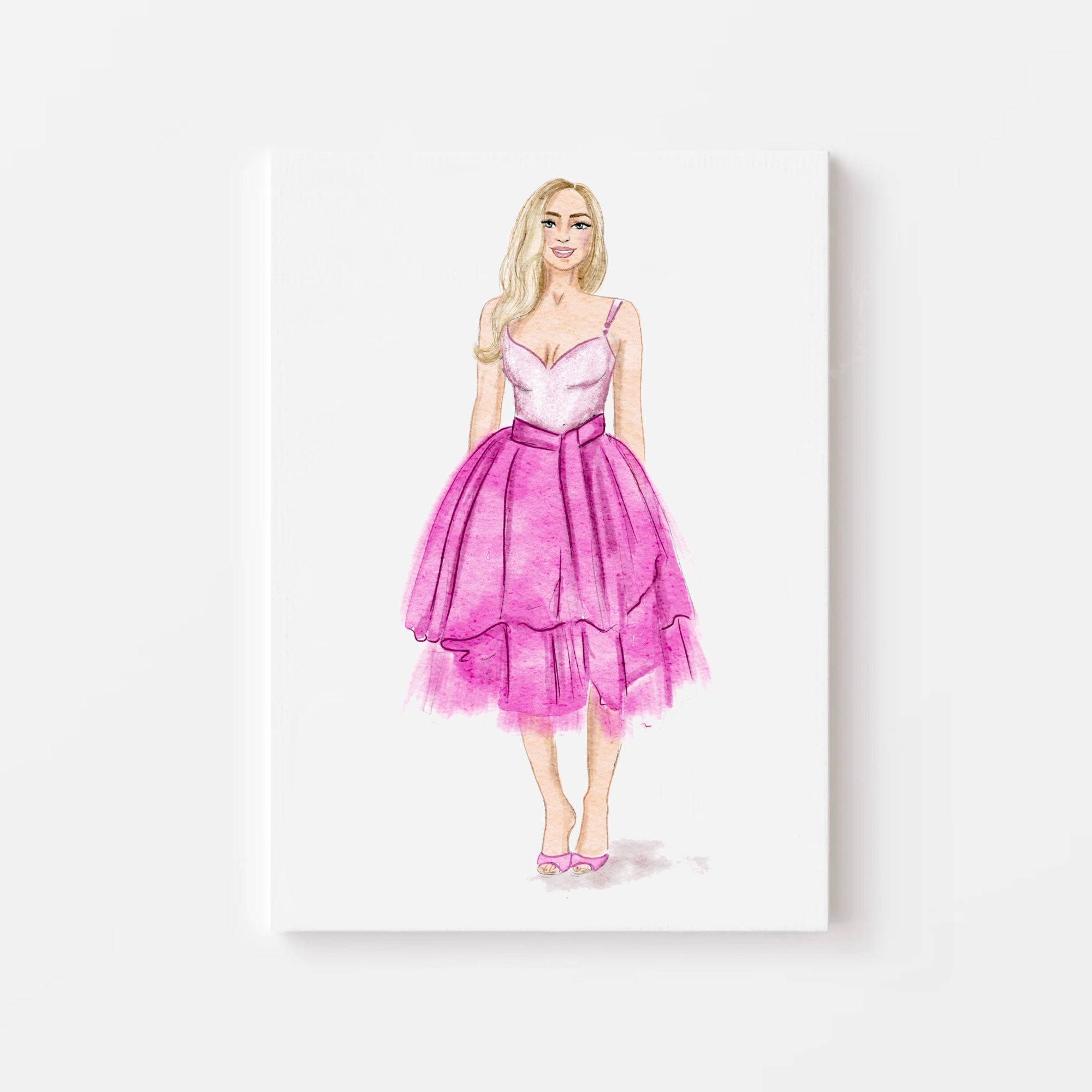 Party Girl: Watercolor Illustration (no background)