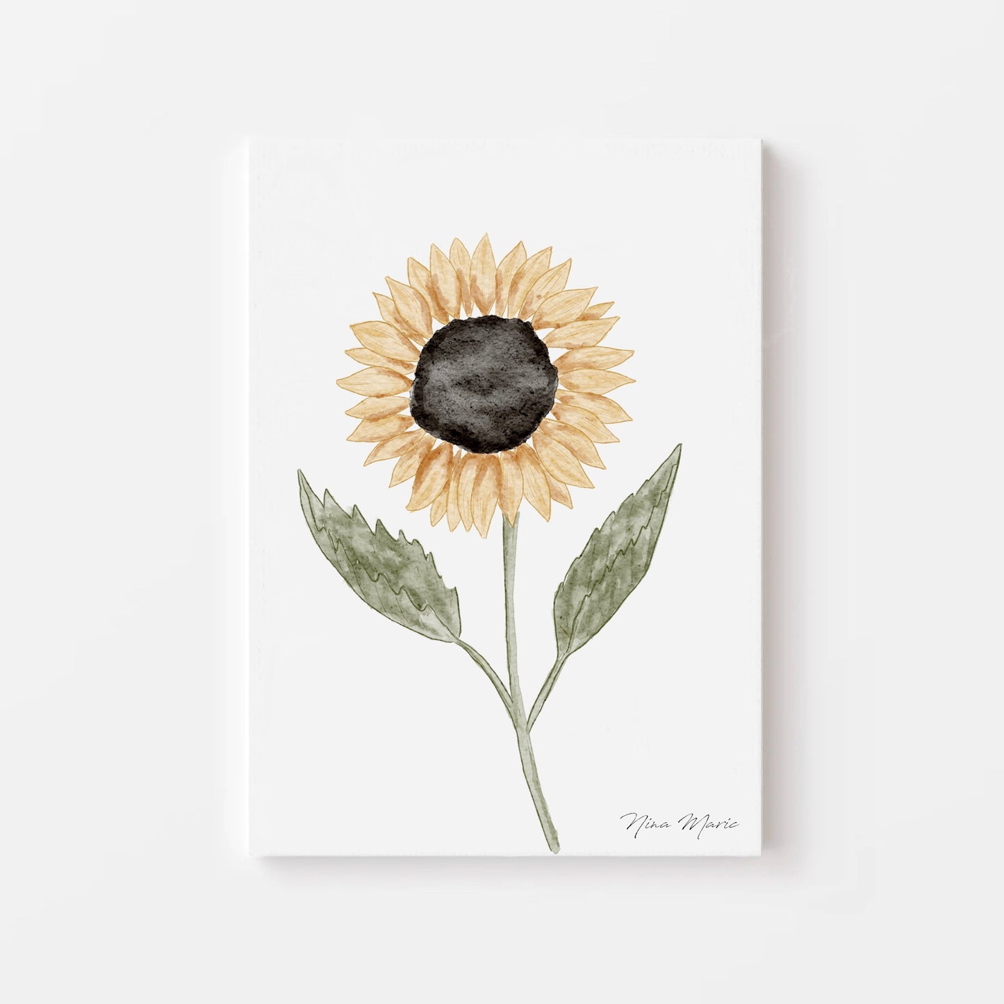 Sunny Splendor: Watercolor Sunflower Print by Nina Maric