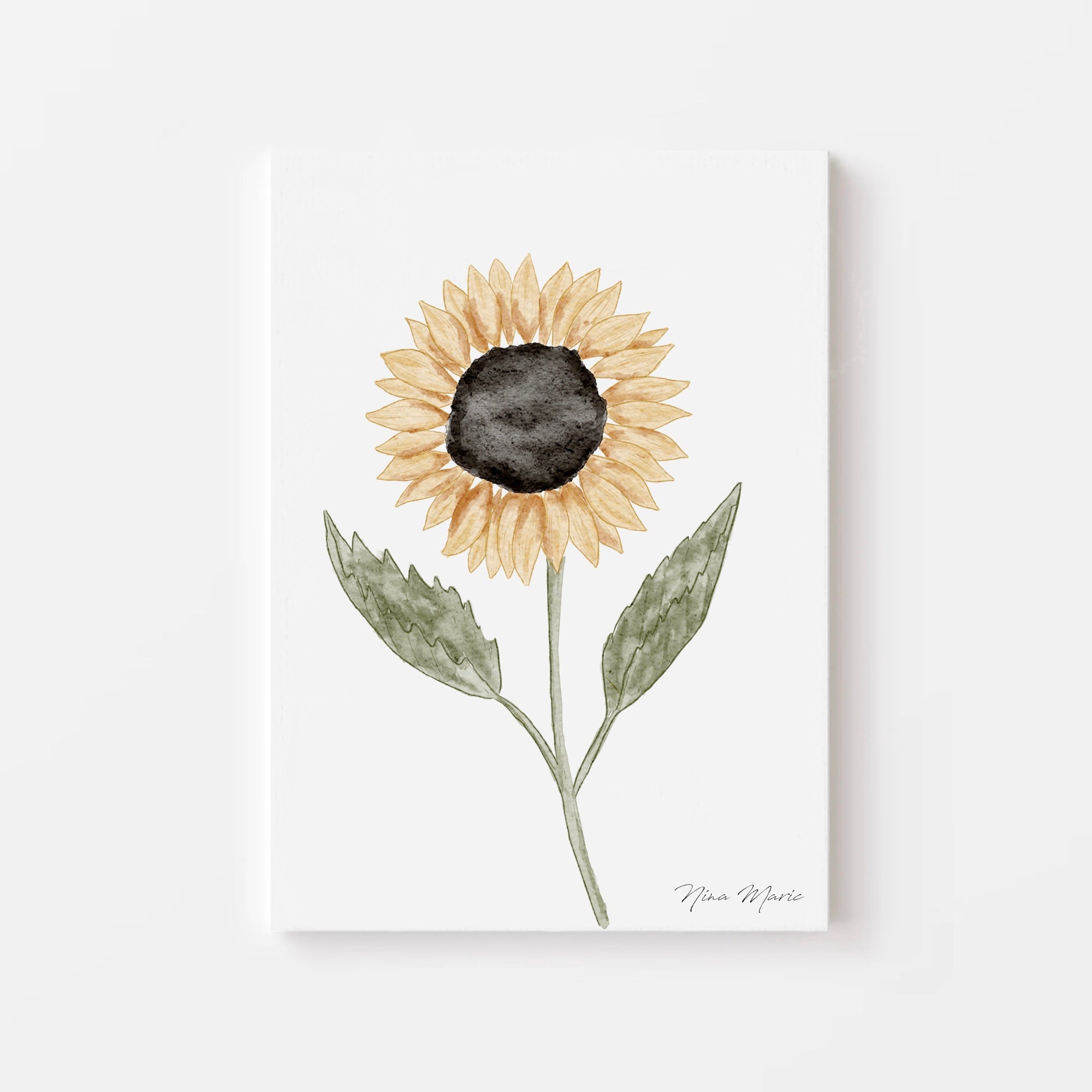 Sunny Splendor: Watercolor Sunflower Print by Nina Maric