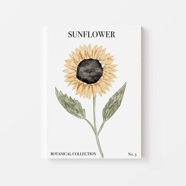 No. 5 Botanical Collection: Watercolor Sunflower Print by Nina Maric