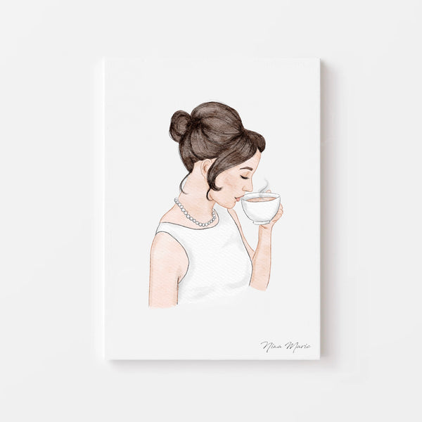 Serene Sip: Watercolor Coffee Print by Nina Maric