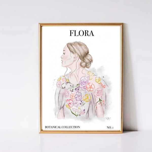 No. 1 Botanical Collection: Flora Art Print by Nina Maric