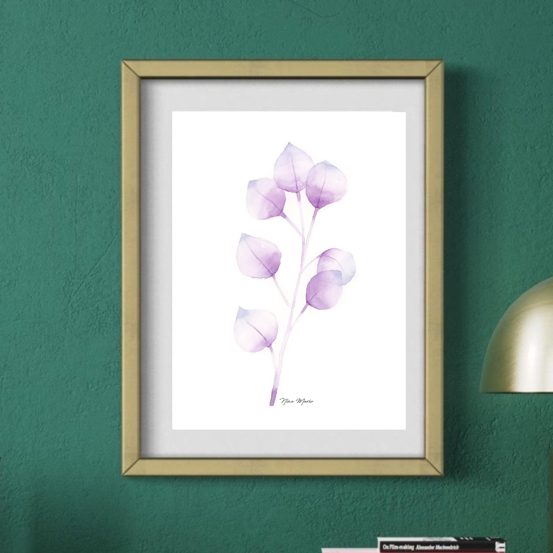 Wall art home decor purple botanicals by Nina Maric