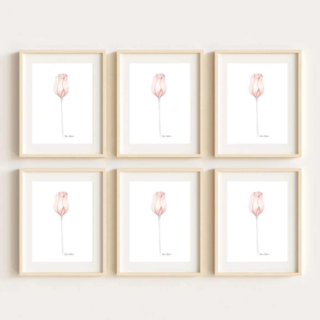 Flower gallery wall art prints by Nina Maric Art