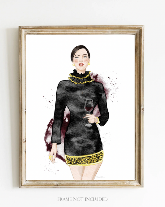 Wine Art Fashion Illustration Print