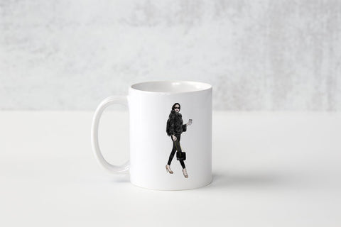 Gift for boss babe fashion illustration mug by Nina Maric