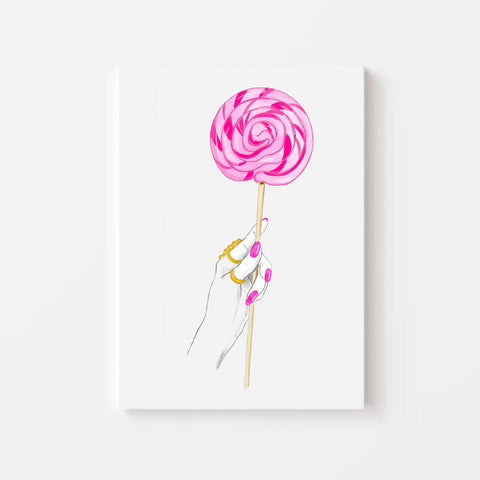 Lollypop Candy Fashion Illustration Print by Nina Maric