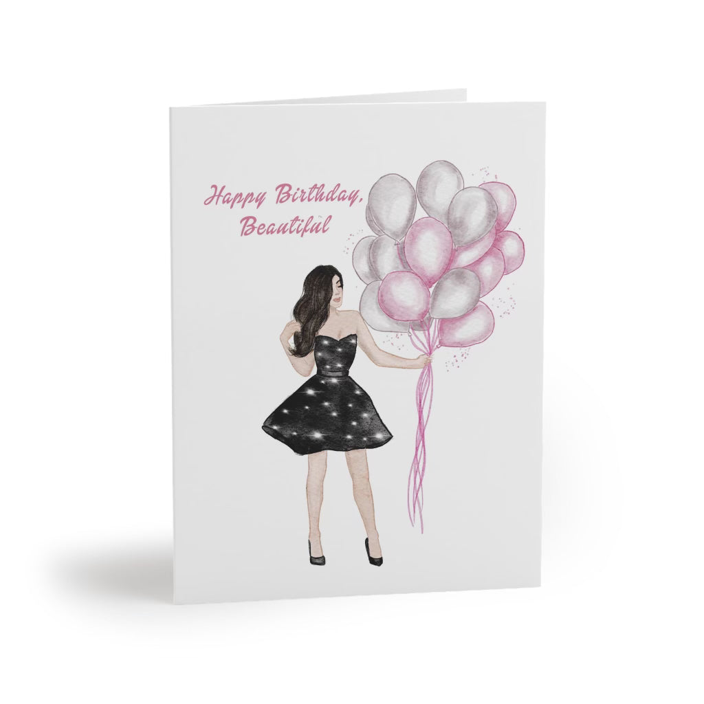 Happy Birthday, Beautiful - Greeting Card (black dress)