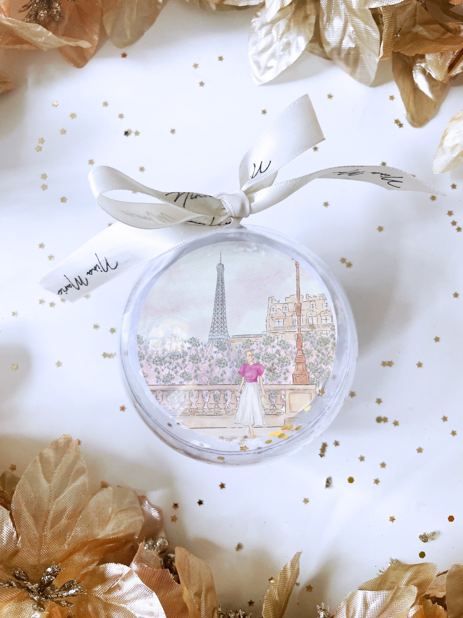 Sparkling Paris Glitter ornament