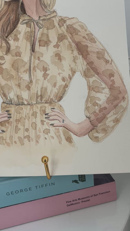 Safari Print Fashion Girl Wall Art - Fashion Illustration Art Print